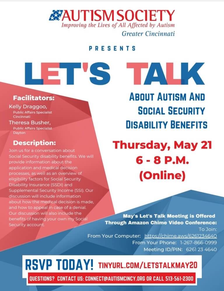 Lets Talk About Autism and Social Security Disability Benefits May 21st